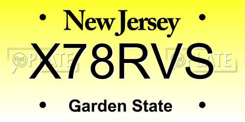 X78RVS New Jersey License Plate