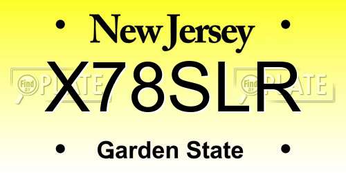 X78SLR New Jersey License Plate