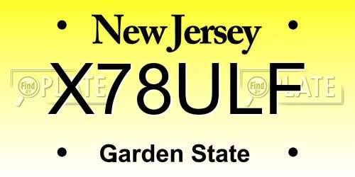 X78ULF New Jersey License Plate
