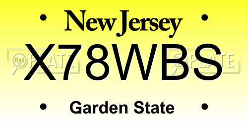 X78WBS New Jersey License Plate
