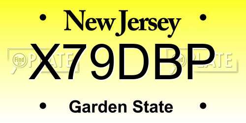 X79DBP New Jersey License Plate