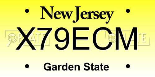 X79ECM New Jersey License Plate