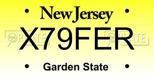 X79FER New Jersey License Plate