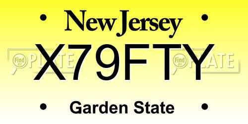 X79FTY New Jersey License Plate