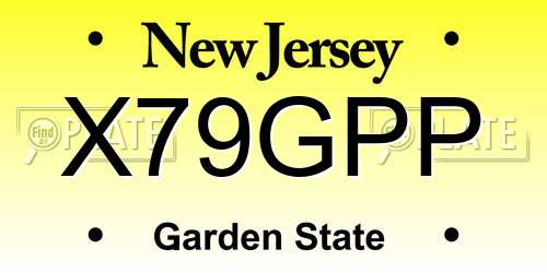 X79GPP New Jersey License Plate