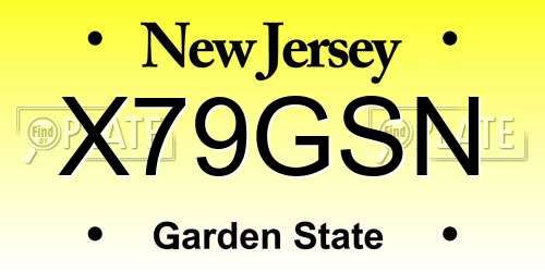 X79GSN New Jersey License Plate