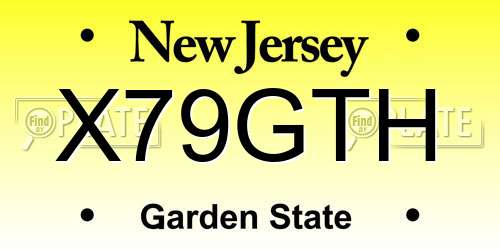 X79GTH New Jersey License Plate
