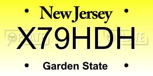 X79HDH New Jersey License Plate