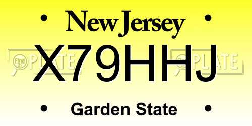 X79HHJ New Jersey License Plate