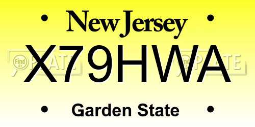 X79HWA New Jersey License Plate