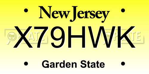 X79HWK New Jersey License Plate