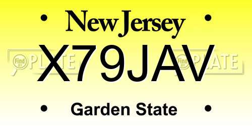 X79JAV New Jersey License Plate