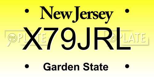 X79JRL New Jersey License Plate