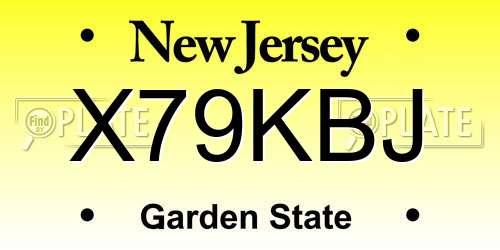 X79KBJ New Jersey License Plate
