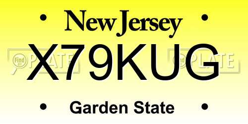 X79KUG New Jersey License Plate