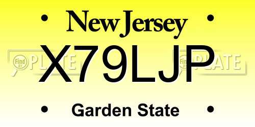 X79LJP New Jersey License Plate