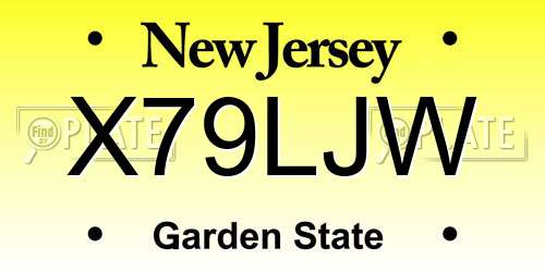 X79LJW New Jersey License Plate