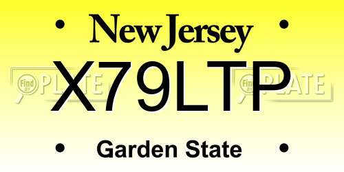 X79LTP New Jersey License Plate