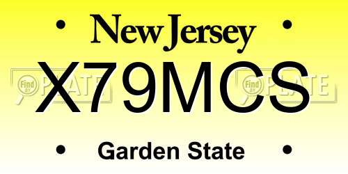 X79MCS New Jersey License Plate
