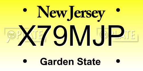 X79MJP New Jersey License Plate