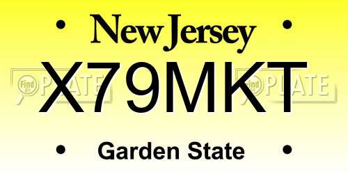 X79MKT New Jersey License Plate