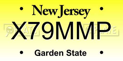 X79MMP New Jersey License Plate