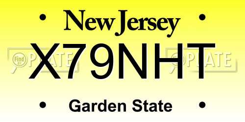 X79NHT New Jersey License Plate