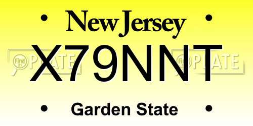 X79NNT New Jersey License Plate