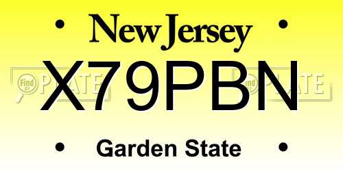 X79PBN New Jersey License Plate