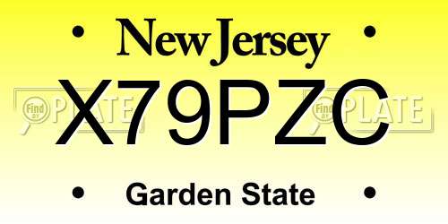 X79PZC New Jersey License Plate