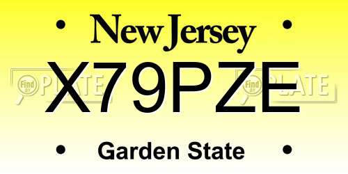 X79PZE New Jersey License Plate