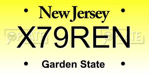 X79REN New Jersey License Plate