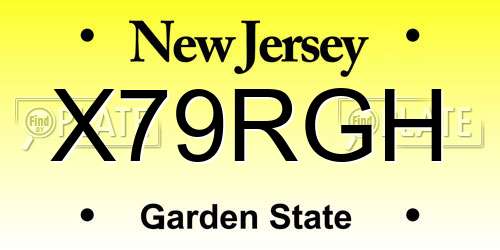 X79RGH New Jersey License Plate