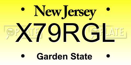 X79RGL New Jersey License Plate