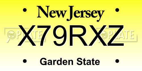 X79RXZ New Jersey License Plate