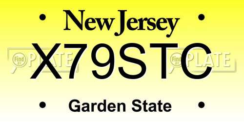 X79STC New Jersey License Plate