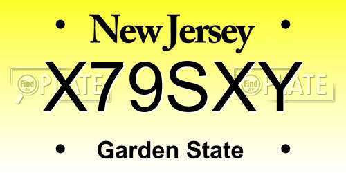 X79SXY New Jersey License Plate