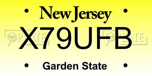 X79UFB New Jersey License Plate