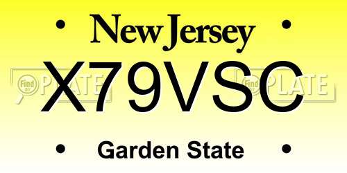 X79VSC New Jersey License Plate