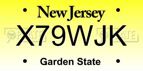 X79WJK New Jersey License Plate