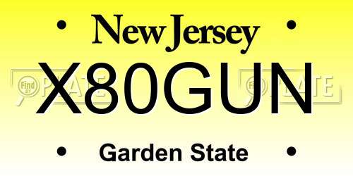 X80GUN New Jersey License Plate