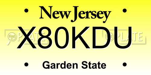 X80KDU New Jersey License Plate