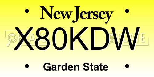 X80KDW New Jersey License Plate
