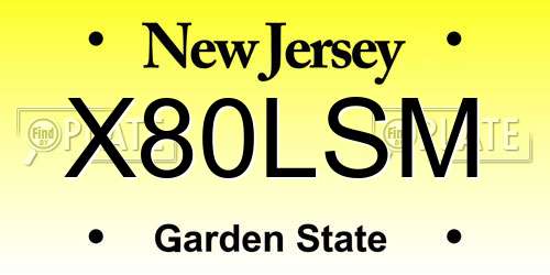 X80LSM New Jersey License Plate
