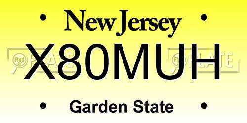 X80MUH New Jersey License Plate