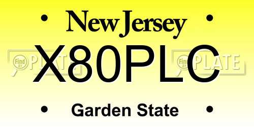 X80PLC New Jersey License Plate