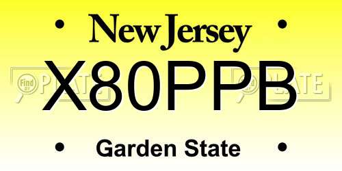 X80PPB New Jersey License Plate