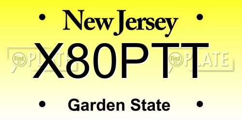 X80PTT New Jersey License Plate