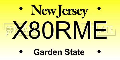 X80RME New Jersey License Plate