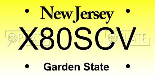 X80SCV New Jersey License Plate